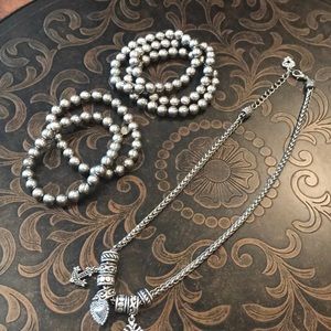 Vintage Cookie Lee necklace and stacking silver bracelets